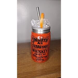 "Smooth As Tennessee Whiskey Sweet As Strawberry Wine" Resin Art Drink Tumblr